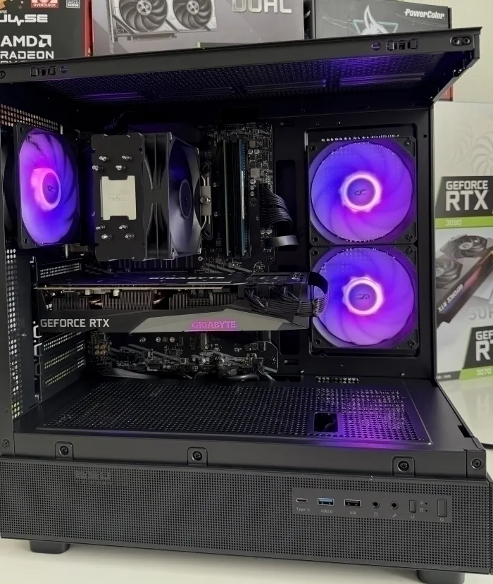 Juodas žaidimų kompiuteris Ryzen 5 5600 / RTX 3070 8 GB / 16 GB RAM / 512 GB NVMe + 2 TB HDD