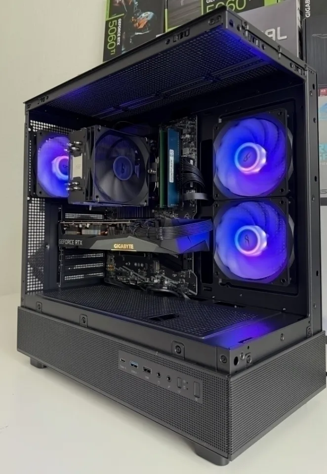 Juodas žaidimų kompiuteris Ryzen 5 5600 / RTX 3070 8 GB / 16 GB RAM / 512 GB NVMe + 2 TB HDD