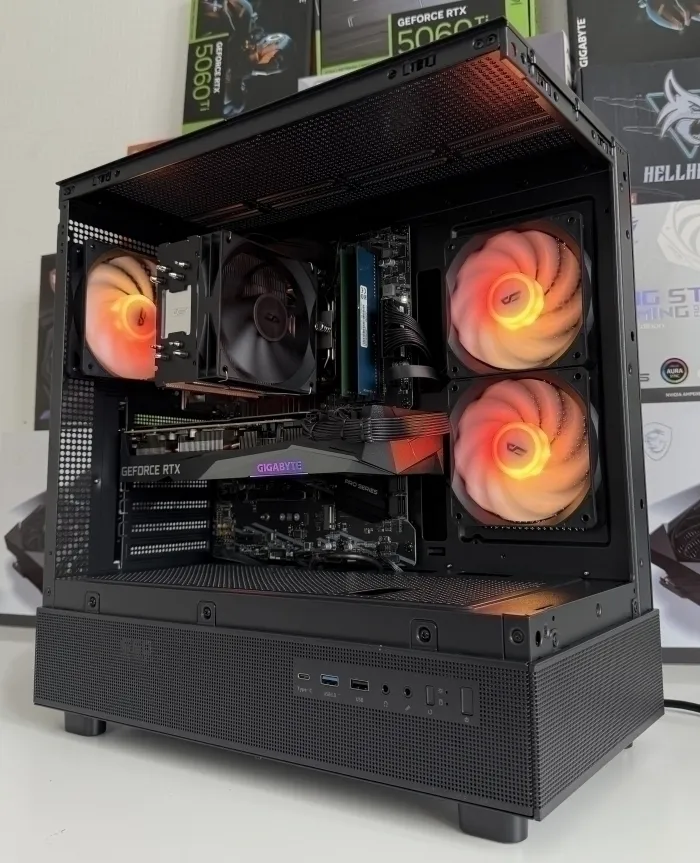 Juodas žaidimų kompiuteris Ryzen 5 5600 / RTX 3070 8 GB / 16 GB RAM / 512 GB NVMe + 2 TB HDD