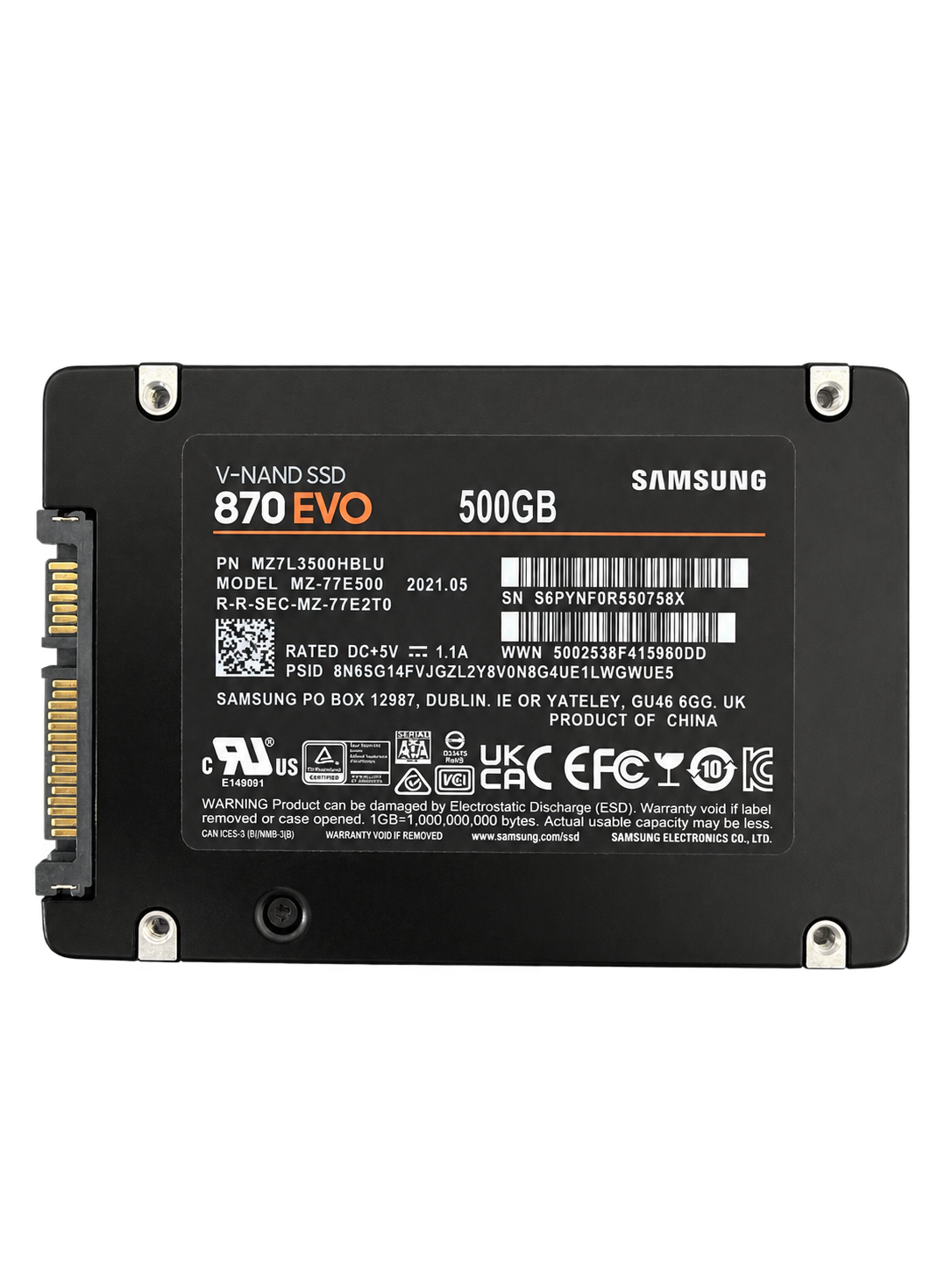 Samsung 870 EVO 500GB SATA SSD