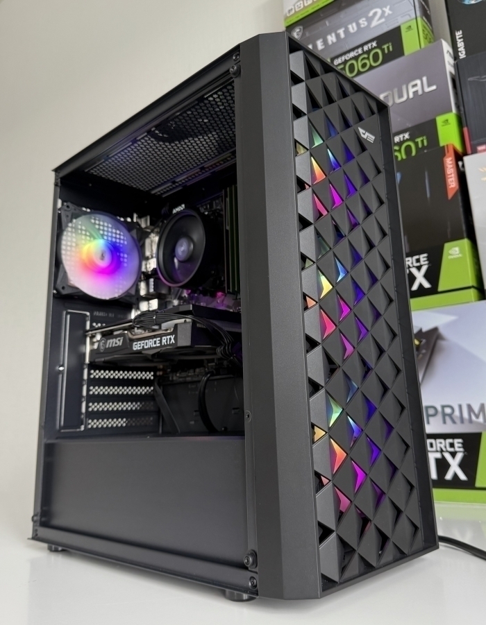 Biudžetinis žaidimų kompiuteris Ryzen 5 1600x Rtx 3050 8gb 16gb RAM 512gb SSD 1tb hdd 6mėn garantija